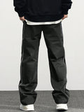 FOESCE Casual Cotton Cargo Pants For Men, Men's Loose Cargo Pants With Side Pockets, Long Pants Trousers For Street Everyday Jogger Out