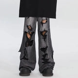 FOESCE Clothing Length: Regular Vintage Baggy Pants Mens Fashion Jeans Autumn Wear Casual Style Daily Wear Non Stretch