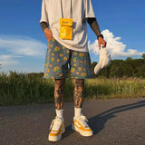 FOESCE Denim Shorts Men's 2025 Summer High Street Capris Men Techwear Oversize Leisure Pants Unisex Streetwear Y2k Daisy Loose Jeans