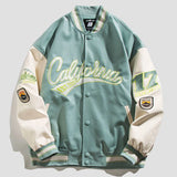 FOESCE Embroidered baseball jacket women's coat bomber jacket unisex trend casual wild loose baseball uniform handsome boy jacket coat