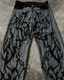 FOESCE European and American Fashionable High-waisted Trousers Raw Edge Washed Jeans Men Street Loose Oversized Straight Wide-leg Pants