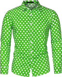 FOESCE Fashion 3D Printed Men's 10-color Polka Dot Long-sleeved Slim-fit Shirt Button And Long-sleeved Comfort Casual Men's Tops
