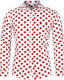 FOESCE Fashion 3D Printed Men's 10-color Polka Dot Long-sleeved Slim-fit Shirt Button And Long-sleeved Comfort Casual Men's Tops