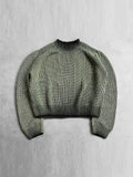 FOESCE Fashion Solid Knitted Sweater for Male Neck Long Sleeve Oversized Pullover Jumpers Autumn Street Men Clothes Baggy Knitwear Tops