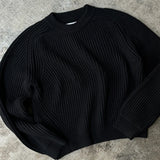 FOESCE Fashion Solid color Knitwear Pullover Vintage Aesthetics Streetwear Hip Hop Men Y2K Clothes Acrylic Knitted Sweater Loose Casual
