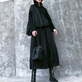 FOESCE Gothic Pleated Lantern Culottes Streetwear Y2k Dark Style Japanese Harajuku Style Hakama Samurai Pants Men'S Clothing Unisex