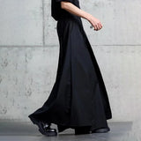 FOESCE Gothic Y2K Double-Layer Wide Leg Japanese Culottes Dark Style Streetwear Draped Personality All Match Casual Pants Unisex 2025