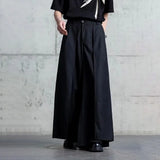 FOESCE Gothic Y2K Double-Layer Wide Leg Japanese Culottes Dark Style Streetwear Draped Personality All Match Casual Pants Unisex 2025