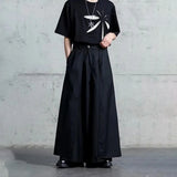 FOESCE Gothic Y2K Double-Layer Wide Leg Japanese Culottes Dark Style Streetwear Draped Personality All Match Casual Pants Unisex 2025