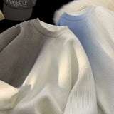 FOESCE Gradient Jumper Harajuku Ins Style Casual Knitted Pullover Autumn Winter New Warm Round Neck Knit Sweater Men Women Knittwear