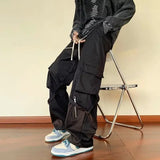 FOESCE Green Cargo Pants Men Oversize Zipper Black Cargo Trousers Male Streetwear Hip Hop Pocket Spring Loose Casual Workwear