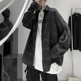 FOESCE Long Sleeve Plaid Shirt Men's casual Shirt high quality shirts men clothing japanese streetwear fashion The new listing 2025