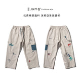 FOESCE Fresh and interesting printed casual pants, hip hop straight and handsome men's overalls 2025 The New listing Hot Sale