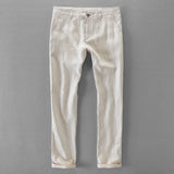 Foesce 100% Quality Pure Linen Casual Pants Men Brand Long Trousers Men Business Fashion Pants For Men Pantalones Pantaloni Un Pantalon