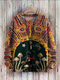 FOESCE Halloween Ghost Black Cat Art Pattern 3D Printed Men's Knitted Pullover Winter Unisex Casual Warm Knit Pullover Sweater ZZM65