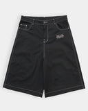 FOESCE Harajuku Embroidery Pattern Hip Hop Retro Black Gym Basketball Shorts Sweatpants Y2k Shorts Men Fashion Denim Shorts Streetwear