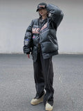FOESCE Harajuku new american style baseball jacket oversized leather motorcycle jackets women thick cotton winter coat women down coats