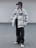FOESCE Harajuku new american style baseball jacket oversized leather motorcycle jackets women thick cotton winter coat women down coats