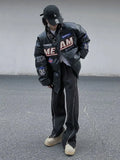 FOESCE Harajuku new american style baseball jacket oversized leather motorcycle jackets women thick cotton winter coat women down coats