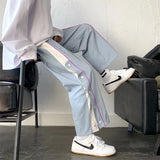 FOESCE pants men's basketball pants loose straight wide leg pants summer thin Korean fashion casual pants sports pants sweatpants