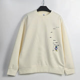 FOESCE Heavy Weight Round Neck Sweatshirt Men's Hoodies New spring Cotton Cartoon Knitted embroidery Mix match freely Pullover