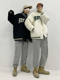 FOESCE Les Shuai t Lin wanwan winter baseball collar cotton jacket men's and women's loose couple work clothes cotton jacket Baseball
