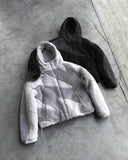 FOESCE High Street Fashion Brand Streetwear Gothic Punk Irregular Pattern Color Block Jacket Men Personalized Casual Zipper Hooded Coat
