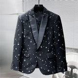 FOESCE High-end Handsome Luxuly Jacket Slim Fit Notched Lapel Groom Formal Prom Tuxedos Elegant Male Blazer Costume Homme