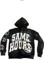FOESCE Hip-hop Trendy Streetwear Y2K Harajuku American Retro Letter Print Zipper Hoodie Men's Punk Casual Colorful Oversized Sweatshirt