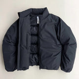FOESCE Korean Fashion Simple Double Zipper Loose Down Jacket Men's And Women's Y2K New Harajuku Hip-Hop Gothic Casual Joker Street Wear