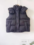 FOESCE Lemon Wunder Puff Winter New Style Vertical Collar Down Jacket Vest Women's Short Commuting Casual Detachable Hooded Warm Jacket