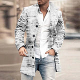 FOESCE Man Single Breasted Jacket Plaid Button Long Slim Coat Long Sleeve  Autumn Winter Warm Casual Harajuku Street Outwear 2025 Retro