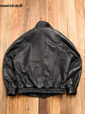FOESCE Mauroicardi Spring Autumn Cool Handsome Black Hard Pu Leather Jacket Men Zipper Luxury Designer American Vintage Clothes 2024