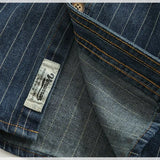 FOESCE May Khaki vintage striped denim shirt men do old wash American casual coat top