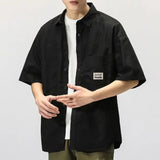 FOESCE Men Cargo Shirt Lapel Casual Cardigan Hip Hop Buttons Single-breasted Cardigan Multi Pockets Cool Summer Men Tops Men Shirt