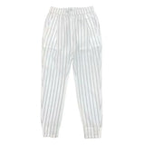 FOESCE Men Harem Pants Striped Drawstring Elastic Waist Slim Fit Streetwear Spring Autumn Stretch Ankle Tied Pencil Pants for Daily