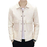 FOESCE Men Jacket Fashion loose lapel-up Spring Autumn retro men Coat Casual Cargo jacket Solid Color Loose male Outerwear