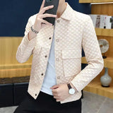 FOESCE Men Jacket Fashion loose lapel-up Spring Autumn retro men Coat Casual Cargo jacket Solid Color Loose male Outerwear