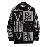 FOESCE Men Knitted Sweater Stripe Pullovers Printing Round Neck Sweater 2024 Autumn/Winter Designer Quality Casual Men Clothing Jumper