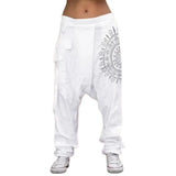 FOESCE Men Women Low Rise Retro Print Saggy Baggy Trousers Casual Hip-hop cargo pants Streetwear Loose Harem Pants pantalones de mujer