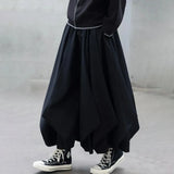 FOESCE Men Y2k Culottes Gothic Harajuku Samurai Pants Hakama Streetwear Fashion Casual Wide Leg Pants Old Money Men'S Clothing 2025 New