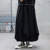 FOESCE Men Y2k Culottes Gothic Harajuku Samurai Pants Hakama Streetwear Fashion Casual Wide Leg Pants Old Money Men'S Clothing 2025 New