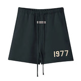 FOESCE Men's 1977 Summer Streetwear Basketball Casual Cotton Shorts Gym Fitness Sports Running Workout Jogger Short Pants Sweatpants