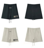 FOESCE Men's 1977 Summer Streetwear Basketball Casual Cotton Shorts Gym Fitness Sports Running Workout Jogger Short Pants Sweatpants