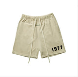 FOESCE Men's 1977 Summer Streetwear Basketball Casual Cotton Shorts Gym Fitness Sports Running Workout Jogger Short Pants Sweatpants
