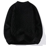 FOESCE Men's Solid color Matching Winter Knitted Sweater High-quality New Pullover Loose and Warm Thick Street Autumn Wool Sweaters