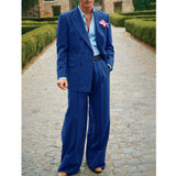 FOESCE Men's Striped Suit Two Piece Elegant Fashion Suit Casual Fashion Work Wear Party Dresses Men's Halloween Costume Mens Clothing