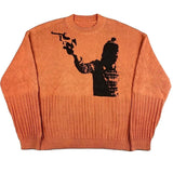 Men's Vintage Knit Sweaters Fall/Winter Pullover Sweater Turtleneck Unisex Y2K Harajuku Oversized Sweater Print Chic Aesthetics