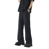 FOESCE Men's Wide Leg Pants Thin Man Black Comfortable Pant Summer Casual Streetwear Loose Trouser Japanese 5XL Trendy Fashion