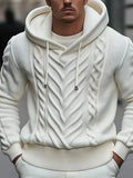Men's Winter Knit Hoodie Hooded Sweater Vestidos Casual White knitted Hooded Sweater Men Long Sleeve Trend Knitwear Vestidos